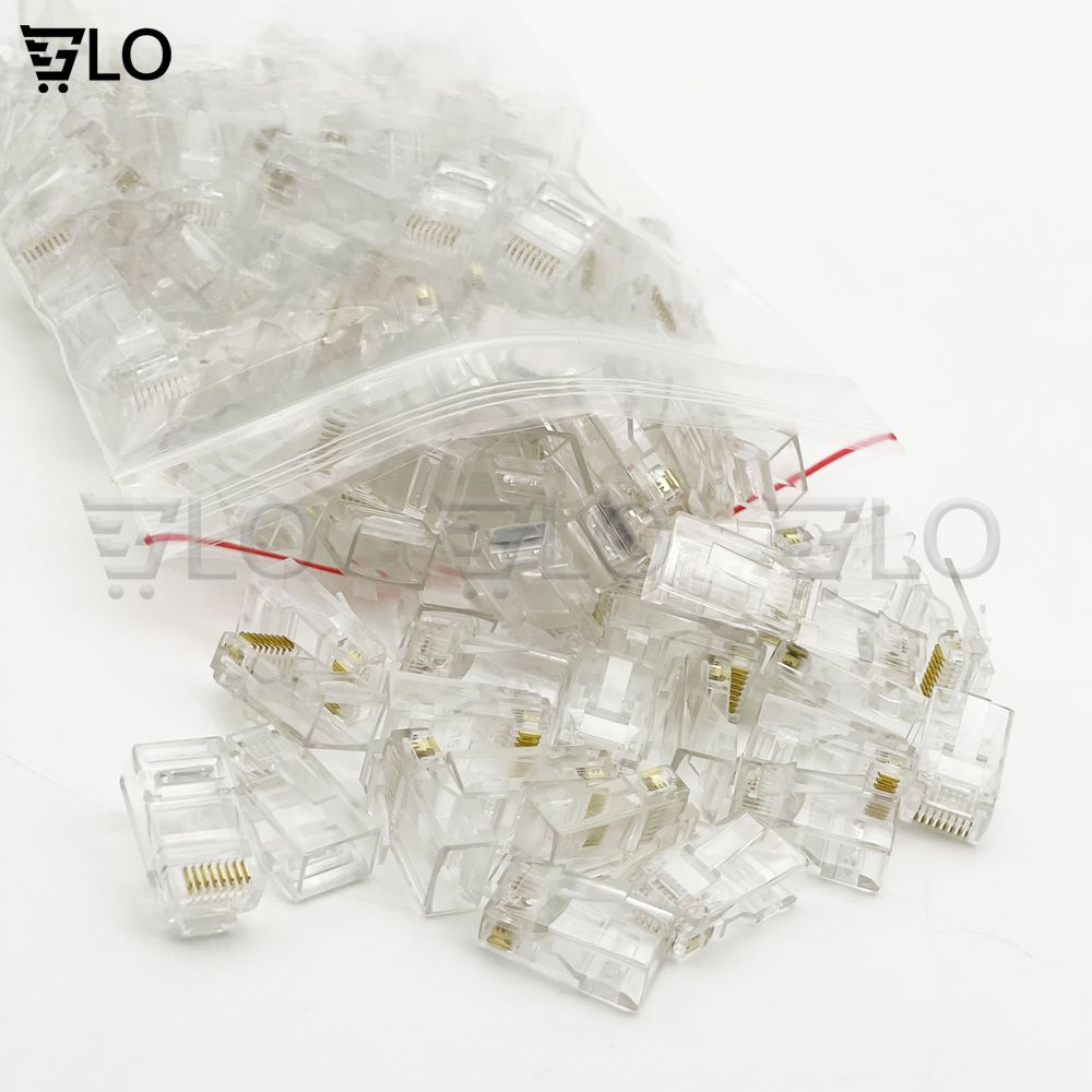 Combo 100 Đầu Hạt Mạng RJ45 CAT5/CAT6 Vỏ Nhựa