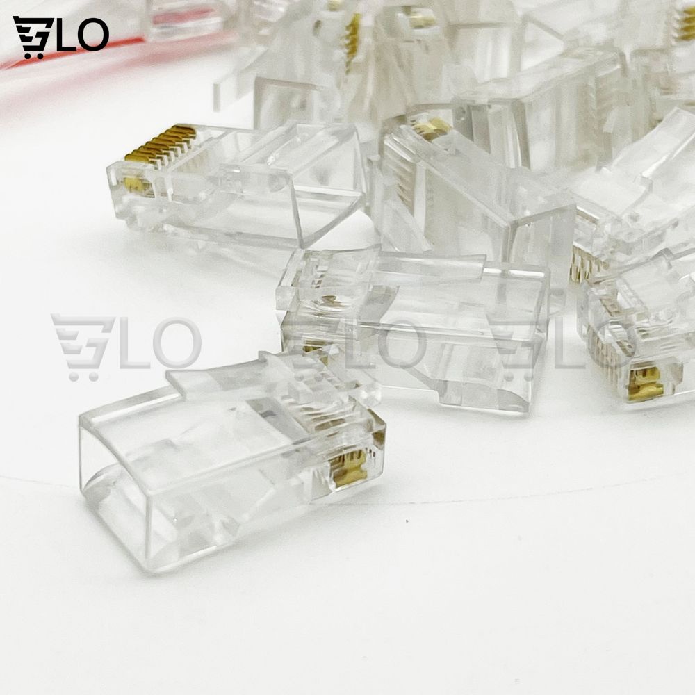 Combo 100 Đầu Hạt Mạng RJ45 CAT5/CAT6 Vỏ Nhựa