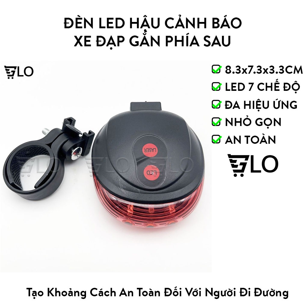 Đèn Led Hậu Cảnh Báo Xe Đạp Gắn Phía Sau, Chống Nước Giúp Đạp Xe An Toàn Ban Đêm