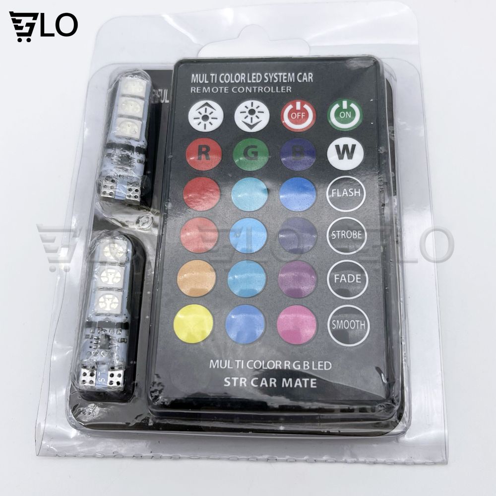 Đèn Led Demi Xi Nhan Xe Máy T10 16 Màu Có Remote (1 Cặp + Remote)