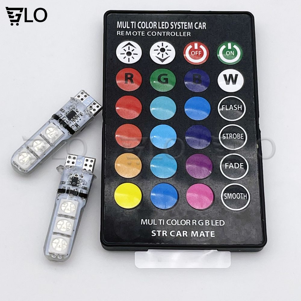 Đèn Led Demi Xi Nhan Xe Máy T10 16 Màu Có Remote (1 Cặp + Remote)