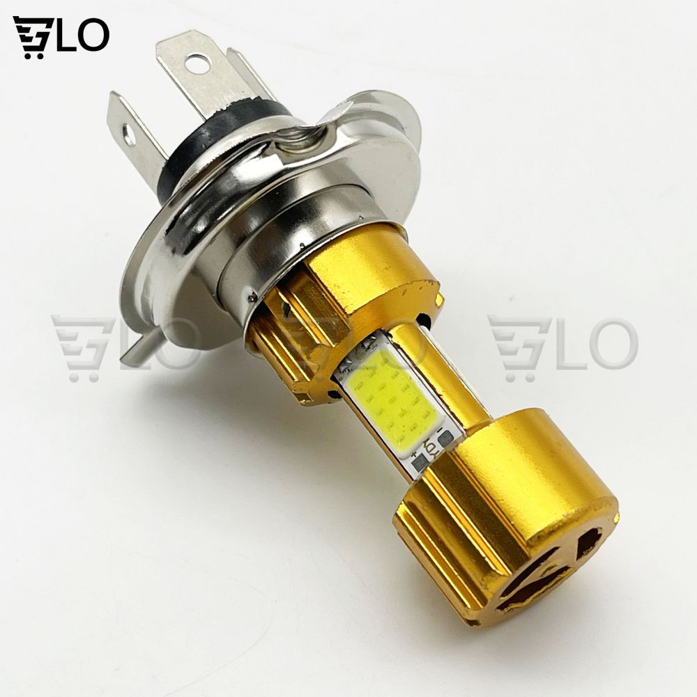 Đèn Led Pha Xe Máy 3 Mặt 3 Chấu Siêu Sáng Chân H4 Thông Dụng Cho Exceiter, Wave 110, Wave S, Future, Airblade