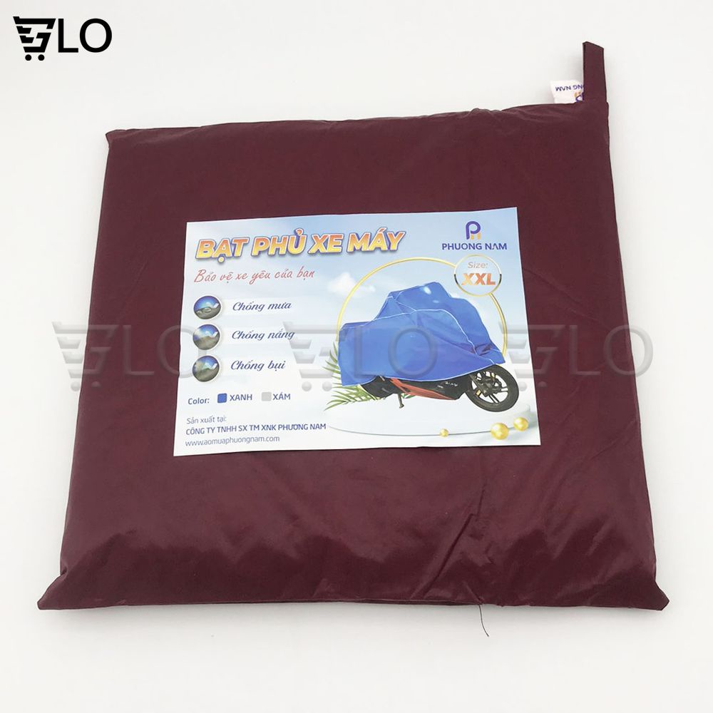 Áo Bạt Phủ Trùm Xe Máy Vải Dù Phủ PU Chống Thấm Tuyệt Đối