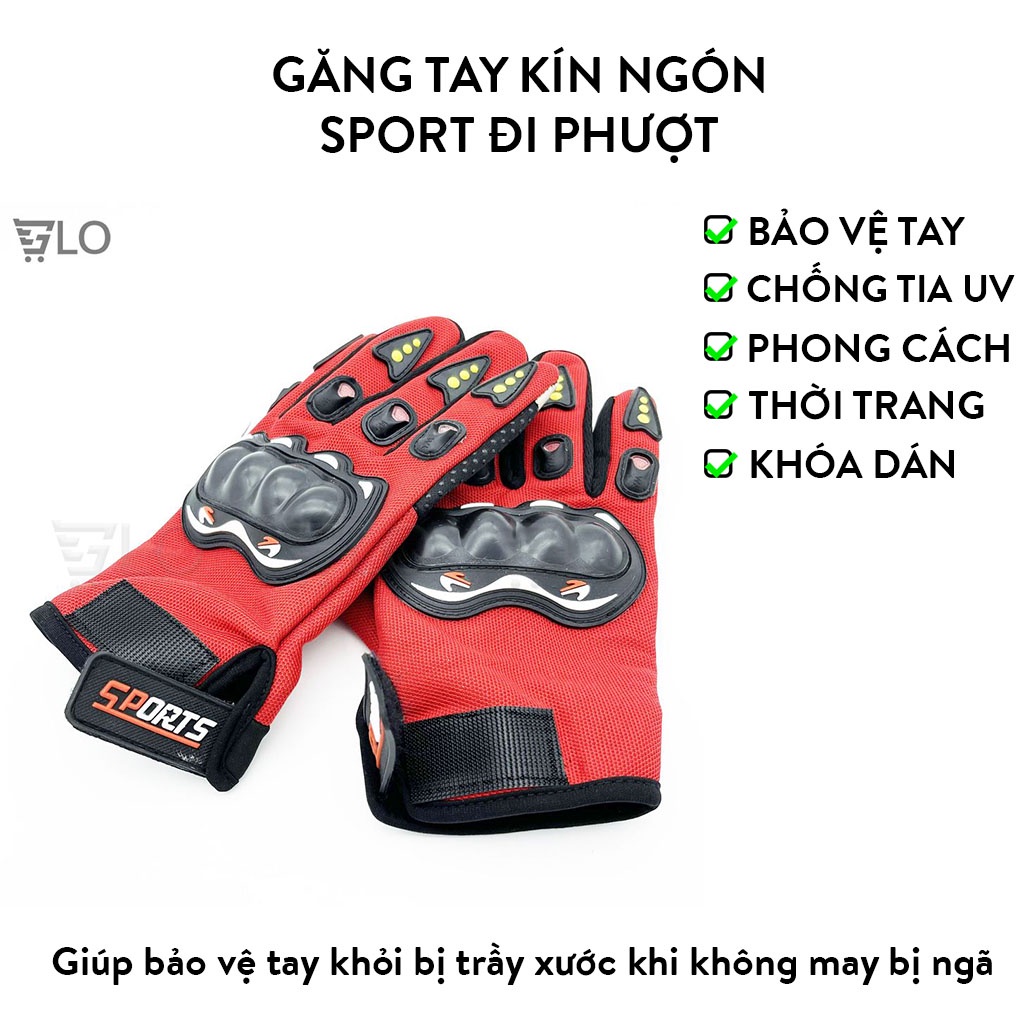 Găng Tay Kín Ngón SPORT Chuyên Đi Phượt