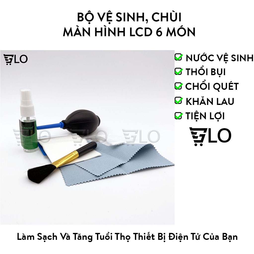 Bộ Vệ Sinh Chùi Màn Hình LCD 6 Món Pro