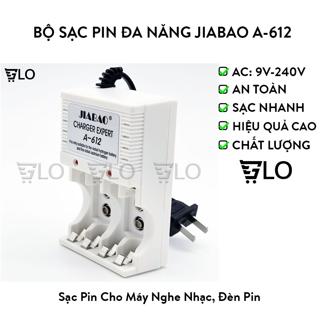 Bộ Sạc Pin Đa Năng Jiabao A-612 (Sạc Pin 2a,3a, Pin 9v)