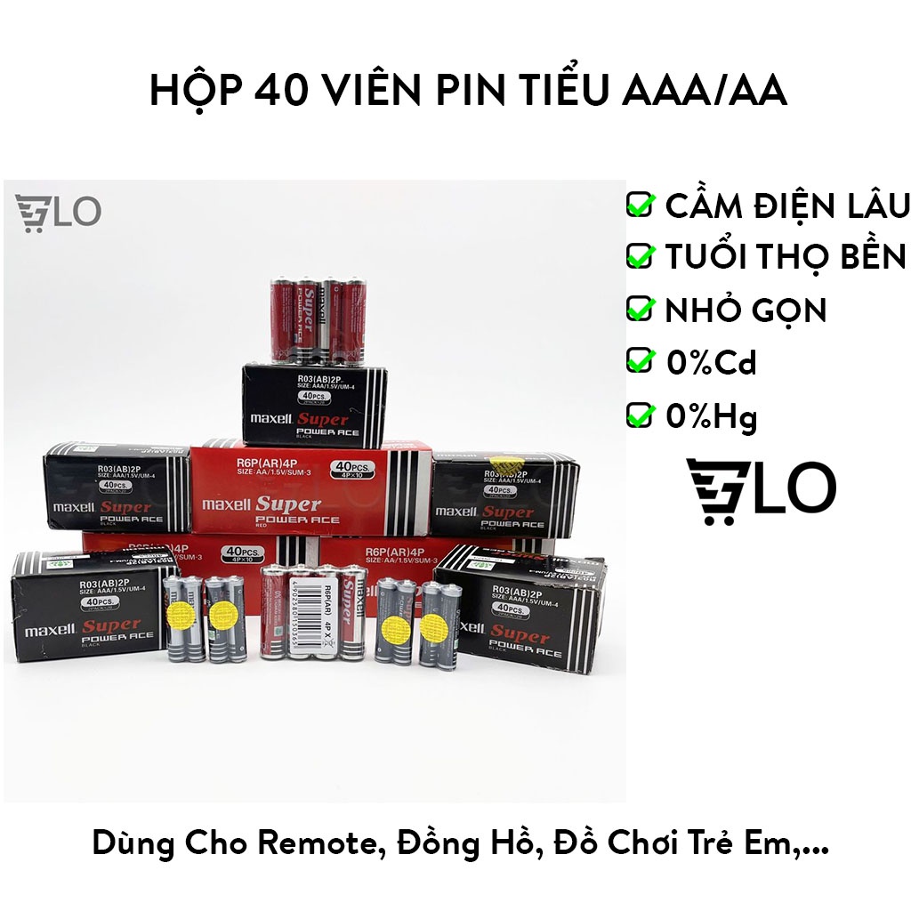 Hộp 40 Viên Pin Tiểu AAA/AA Maxell 1.5v