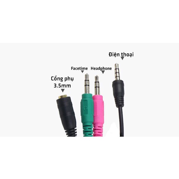 Cáp Livestream 3 Đầu Chuẩn Kết Nối Điện Thoại Android/Iphone Với Soundcard