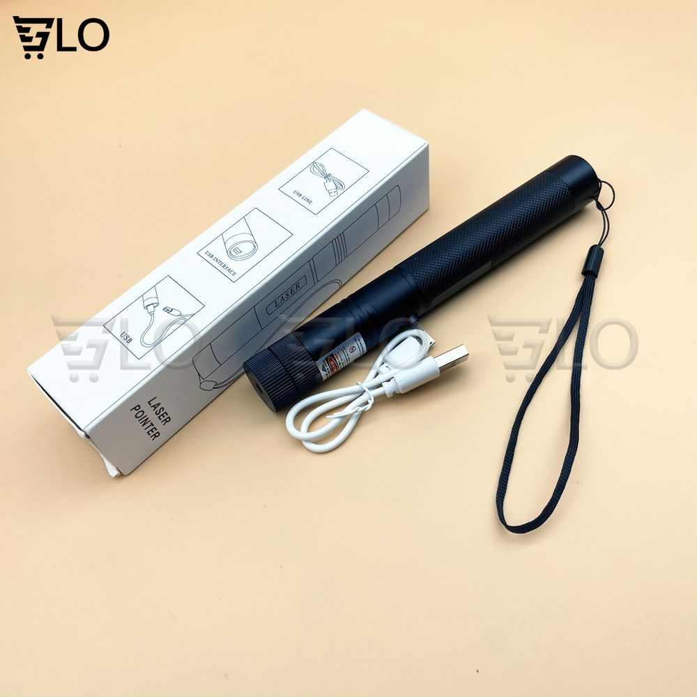 Đèn Pin Laser 303 Ánh Sáng Xanh Lá Hoặc Đỏ Chiếu Xa Cực Mạnh, Kèm Phụ Kiện Chiếu Sao Vạn Hoa Dùng Pin Sạc