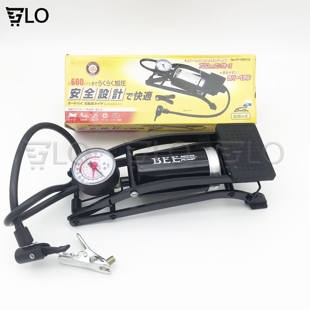 Bơm Đạp Chân Xe Máy 1 Ống Bee FP0902A Cho Xe Đạp, Xe Hơi Cao Cấp