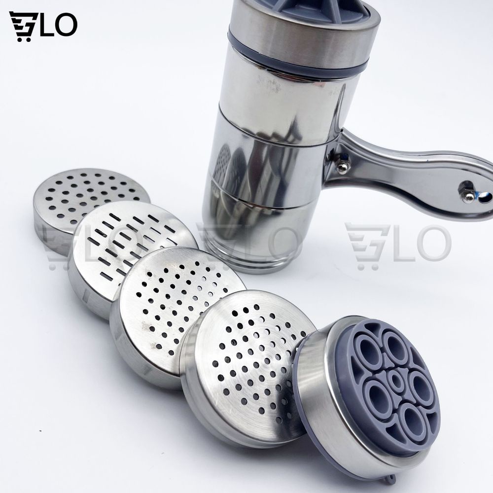 Khuôn Máy Ép Làm Bún Tươi, Mỳ Sợi, Mì Nui Mini 5 Đầu Cắt Inox Cho Nhà Bếp Gia Đình