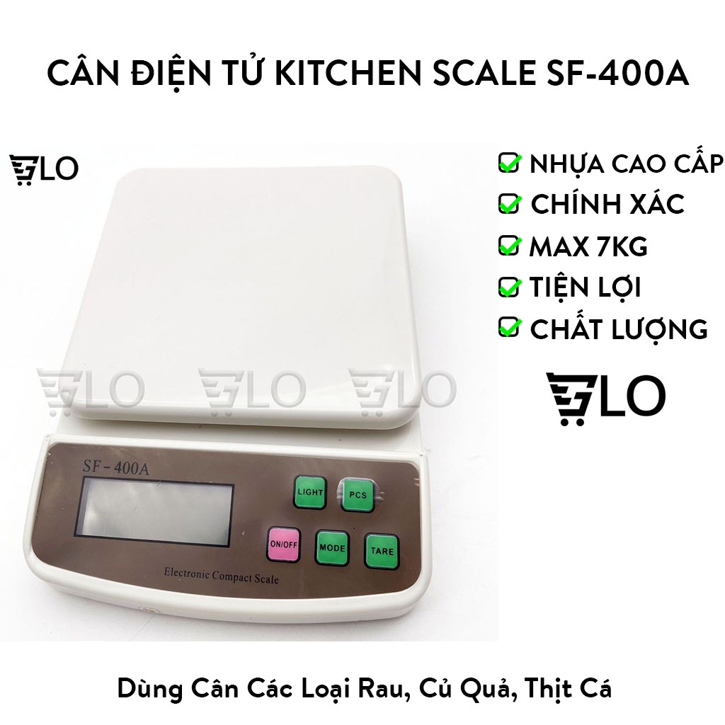 Cân Điện Tử Để Bàn Kitchen Scale Max 7kg SF-400A Độ Chính Xác Tuyệt Đối