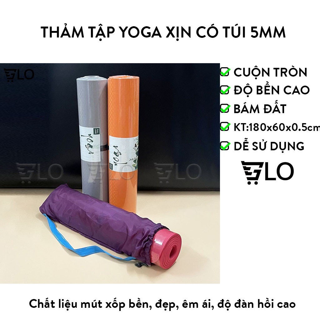 Thảm Tập Yoga Xịn Có Túi 5mm