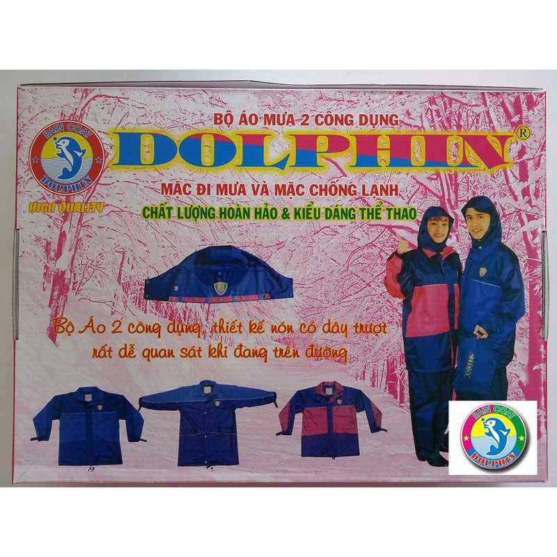 Áo mưa bộ 2 lớp Dolphin G1 thời trang