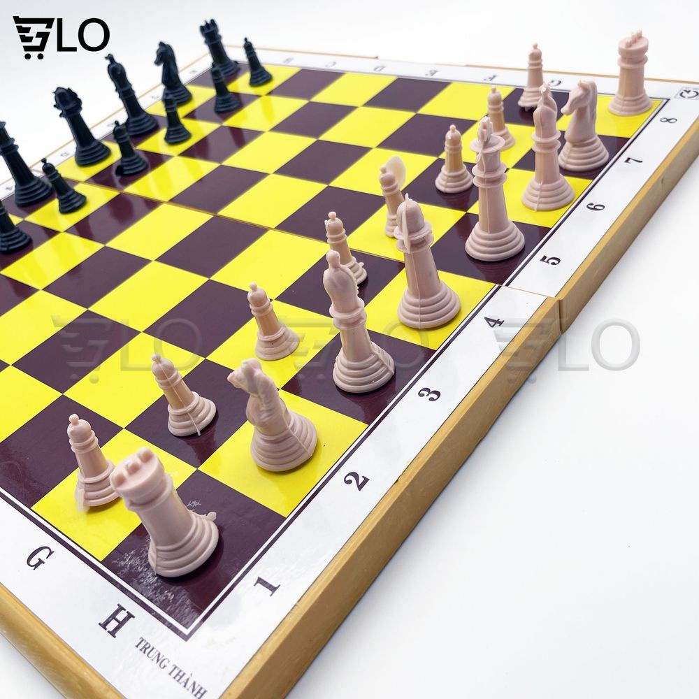 Bộ Cờ Vua Cỡ Lớn Chuẩn Quốc Tế Hộp Nhựa Xếp Gọn Kích Thước 42x42cm