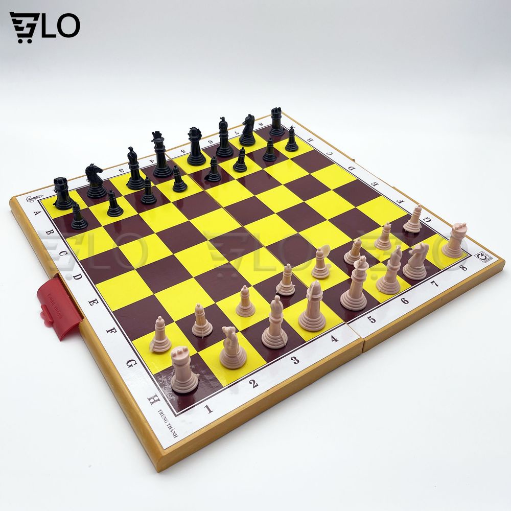 Bộ Cờ Vua Cỡ Lớn Chuẩn Quốc Tế Hộp Nhựa Xếp Gọn Kích Thước 42x42cm