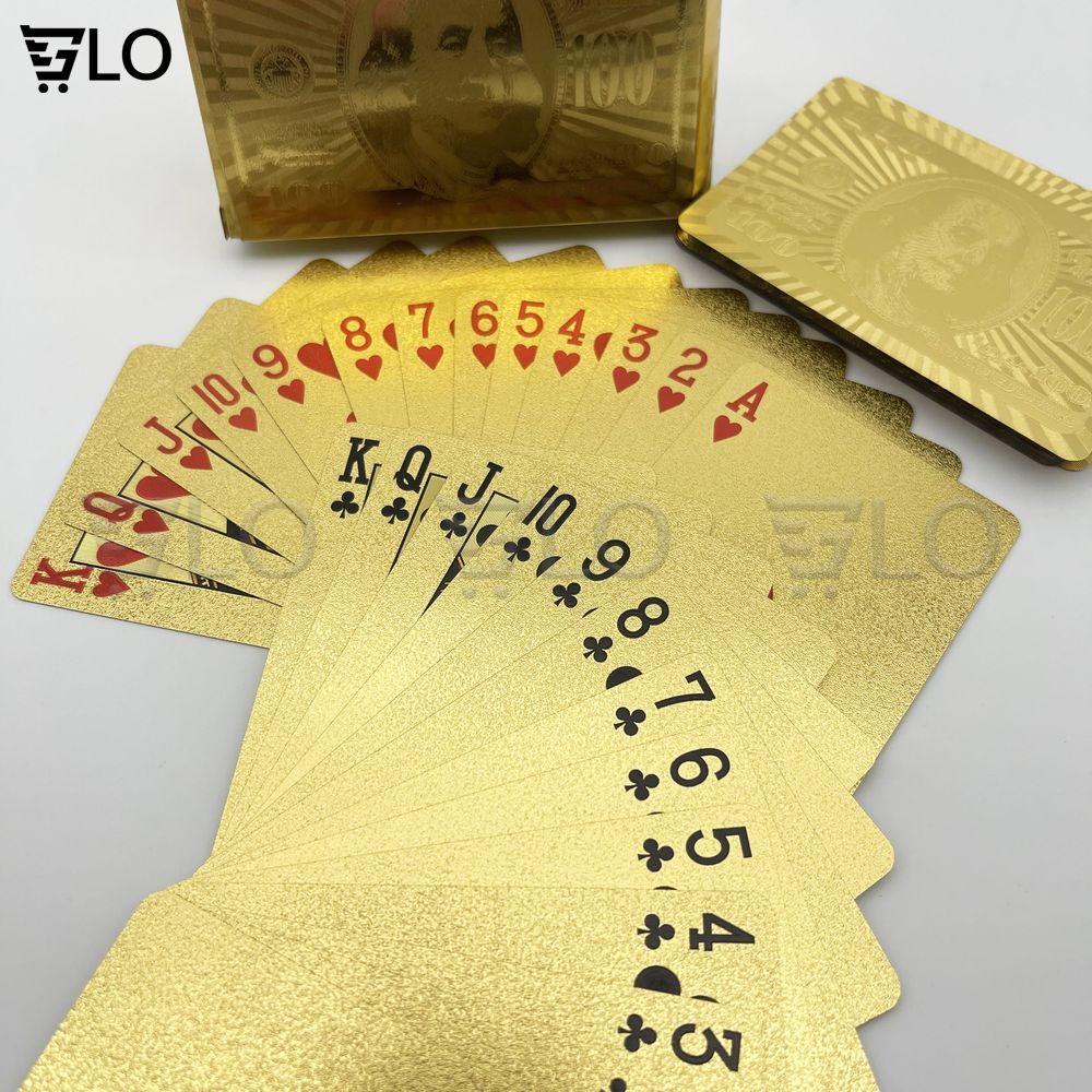 Bài Tây Mạ Vàng 100$ USA Cao Cấp Nhũ Vàng Chống Thấm Nước