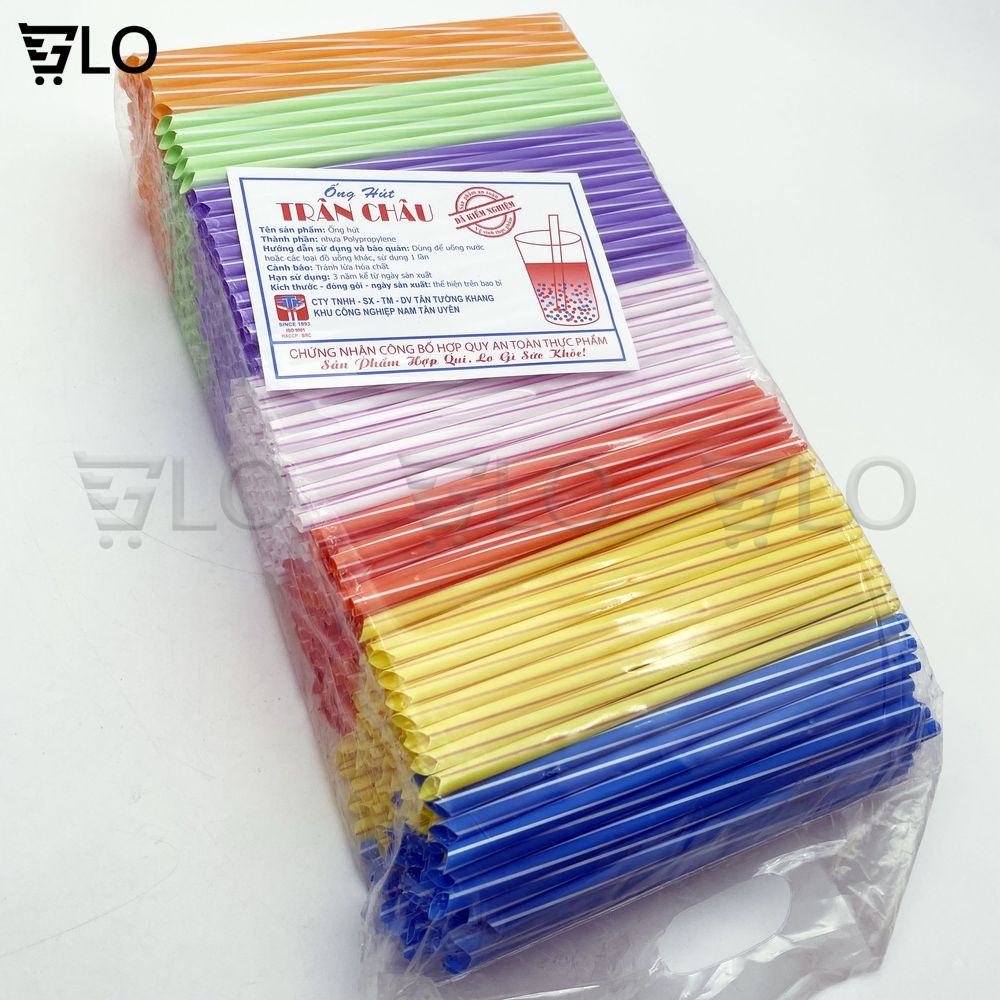 Ống Hút Nhựa Cứng Nước Mía Bịch 500g Có 1 Đầu Nhọn