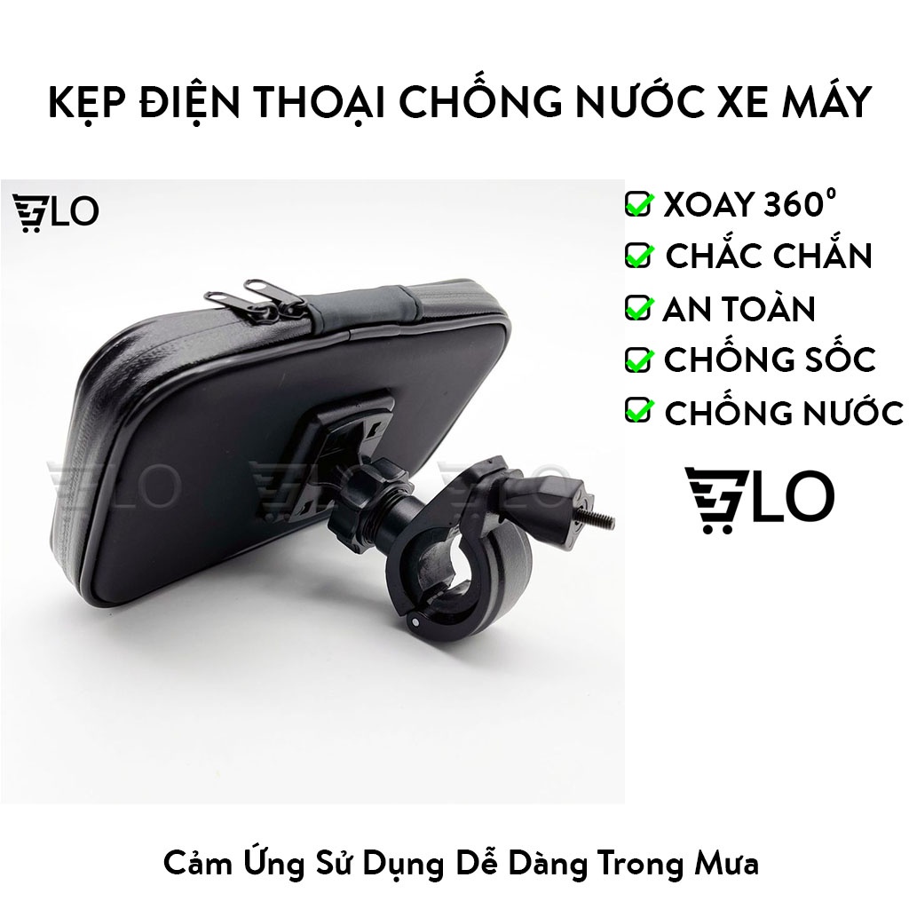 Kẹp Điện Thoại Chống Nước Xe Máy, Xe Đạp Chạy Grab