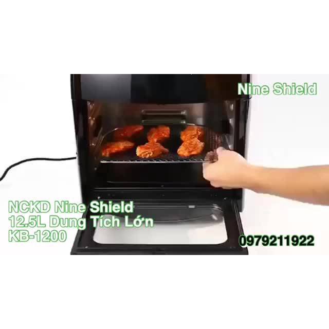 NỒI CHIÊN KHÔNG DẦU HÀNG CHÍNH HÃNG NINESHIELD 12,5L KB-1202 CÔNG NGHỆ TIÊN TIẾN BẢO HÀNH 12 THÁNG (TẶNG KÈM KẸP THỊT)