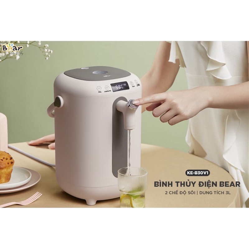 Bình thuỷ Bear 3 Lít -5 lit /Bh 12 tháng