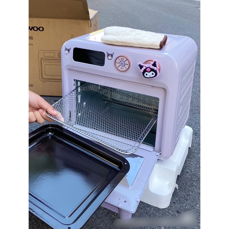 Lò nướng đa năng nồi chiên không dầu kiêm lò nướng đối lưu Daewoo thông minh màu tím pastel dung tích 18L