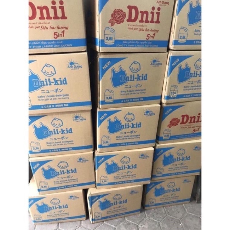 Nước Giặt Dnii Kid Labido Chính Hãng Ánh Dương 5in1 Siêu Lưu Hương mới 3,6L