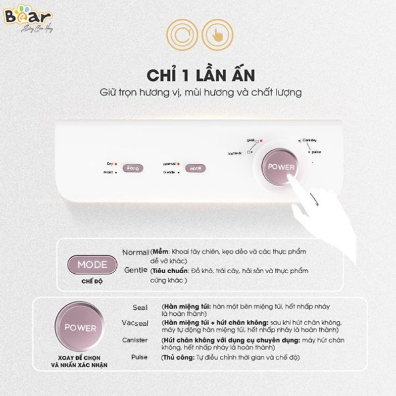 Máy Hút Chân Không Bear ⭐HÀNG CHÍNH HÃNG QUỐC TẾ BẢO HÀNH 12 THÁNG