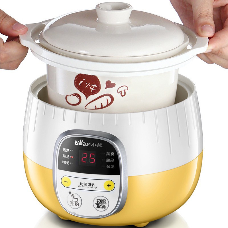 Nồi ninh hầm các thuỷ Bear 0.8 lit( PHIÊN BẢN TIẾNG ANH), nấu cháo, nấu chè, hầm gà.