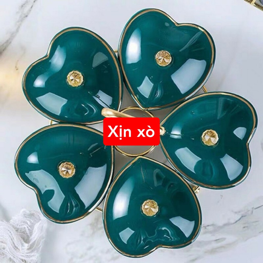 Bộ 5 khay sứ đựng bánh mứt kẹo cao cấp, giành cho các dịp tết, lễ... cực xịn xò