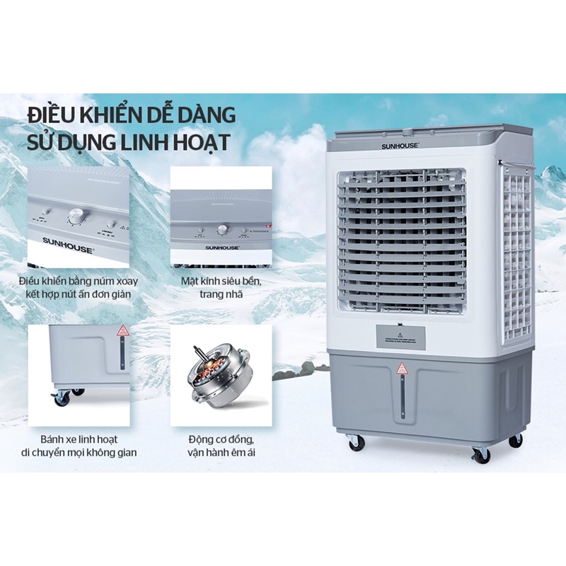 Quạt điều hòa không khí Sunhouse SHD7734 (30-40m2) / SHD7739 (40-55m2) - Bảo hành 12 tháng