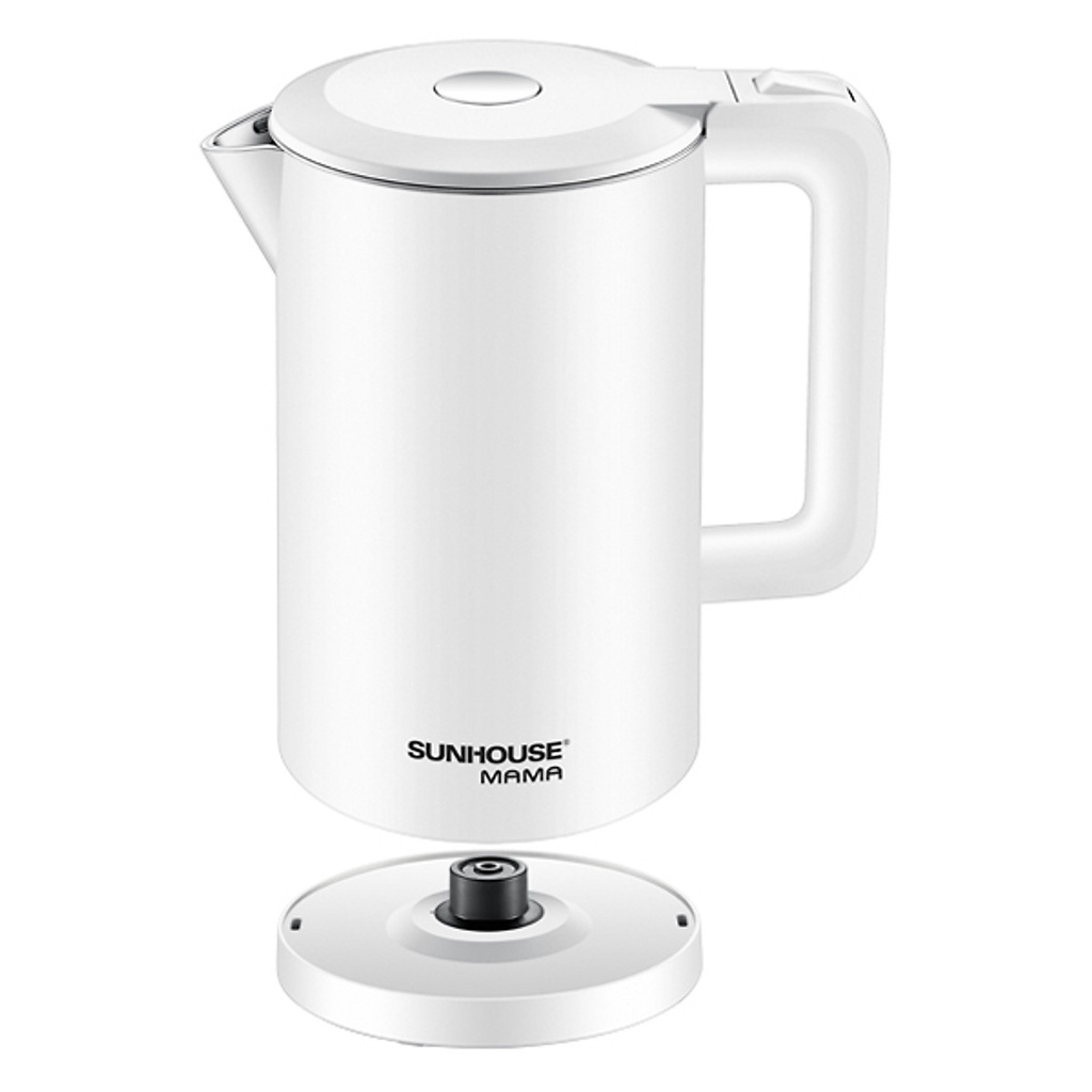 Bình đun siêu tốc 1.7 lít Sunhouse Mama SHD1386W chất liệu inox 2 lớp - Bảo hành chính hãng 2 năm