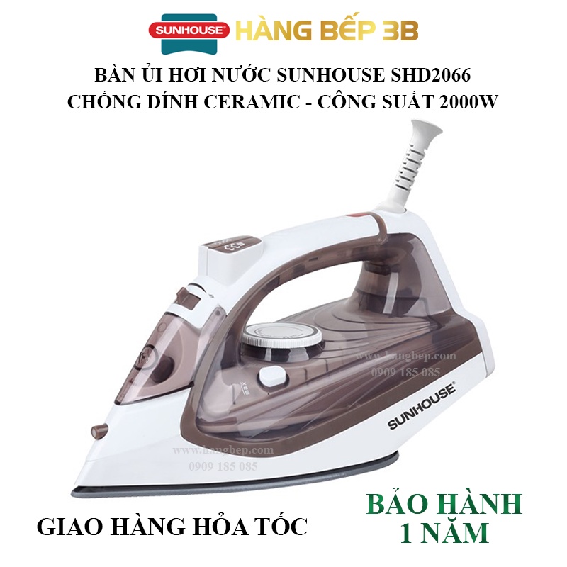 Bàn ủi hơi nước Sunhouse SHD2066 - Hàng Bếp 3B - Sản phẩm chính hãng, bảo hành toàn quốc