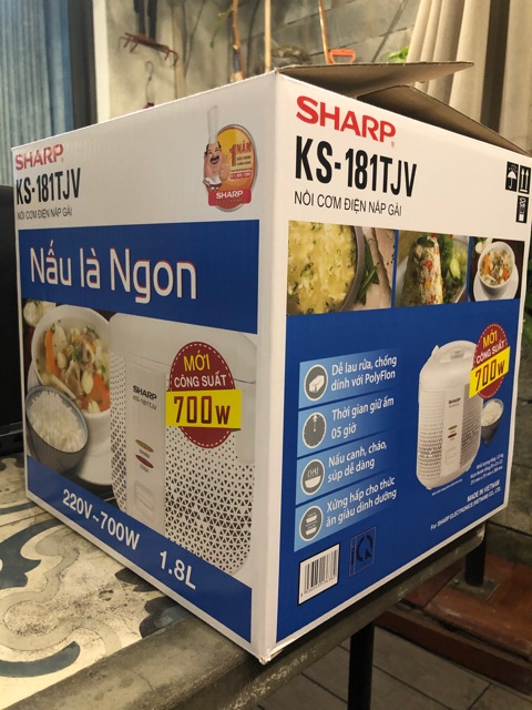 Nồi cơm điện Sharp 1.8 lít KS-181TJV - Hàng chính hãng bảo hành 12 tháng toàn quốc