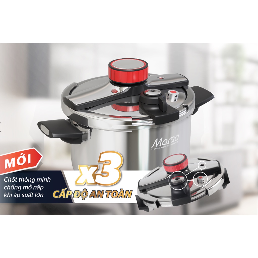 Nồi áp suất đáy từ inox 304 Sunhouse Mama SHG9906M/SHG9906M1