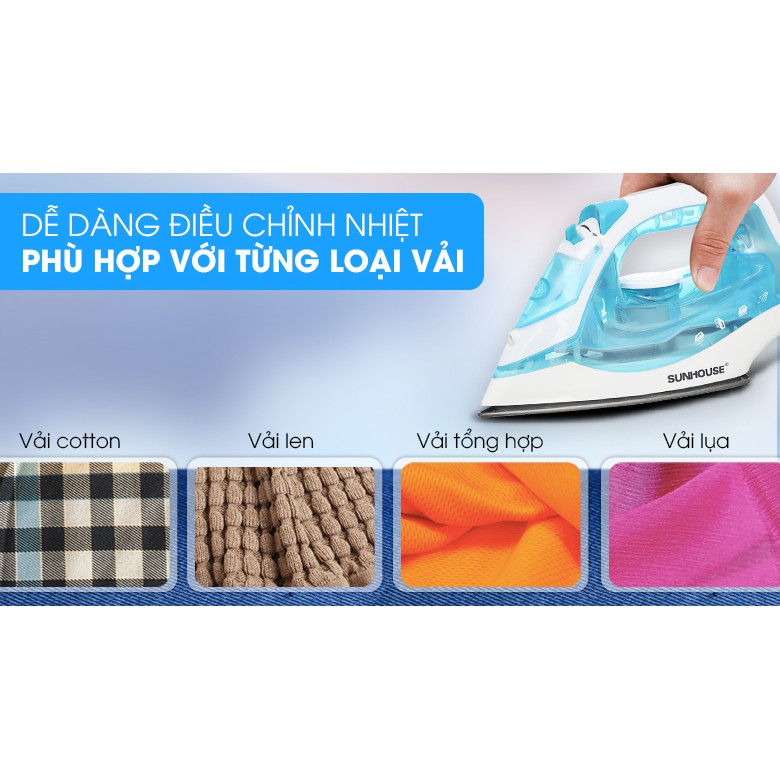 Bàn ủi hơi nước Sunhouse SHD2065/2063P - Hàng chính hãng