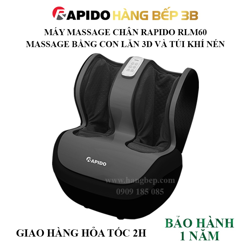 Máy massage chân Rapido RLM60 - Massage từ vùng bắp chân đến bàn chân - Hàng Bếp 3B
