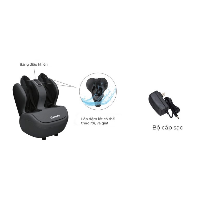 Máy massage chân Rapido RLM60 - Massage từ vùng bắp chân đến bàn chân - Hàng Bếp 3B