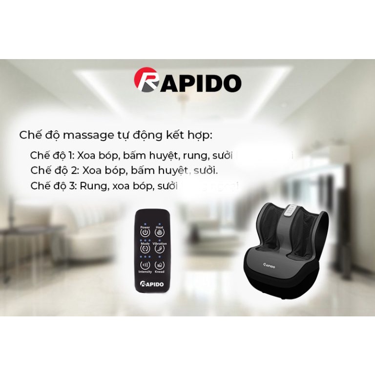 Máy massage chân Rapido RLM60 - Massage từ vùng bắp chân đến bàn chân - Hàng Bếp 3B