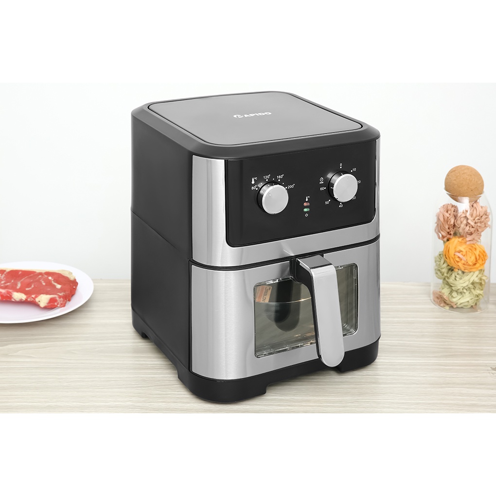 Nồi chiên không dầu 8.0 lít Rapido RAF 8.0M giảm 80% lượng mỡ trong thực phẩm - Bảo hành 12 tháng