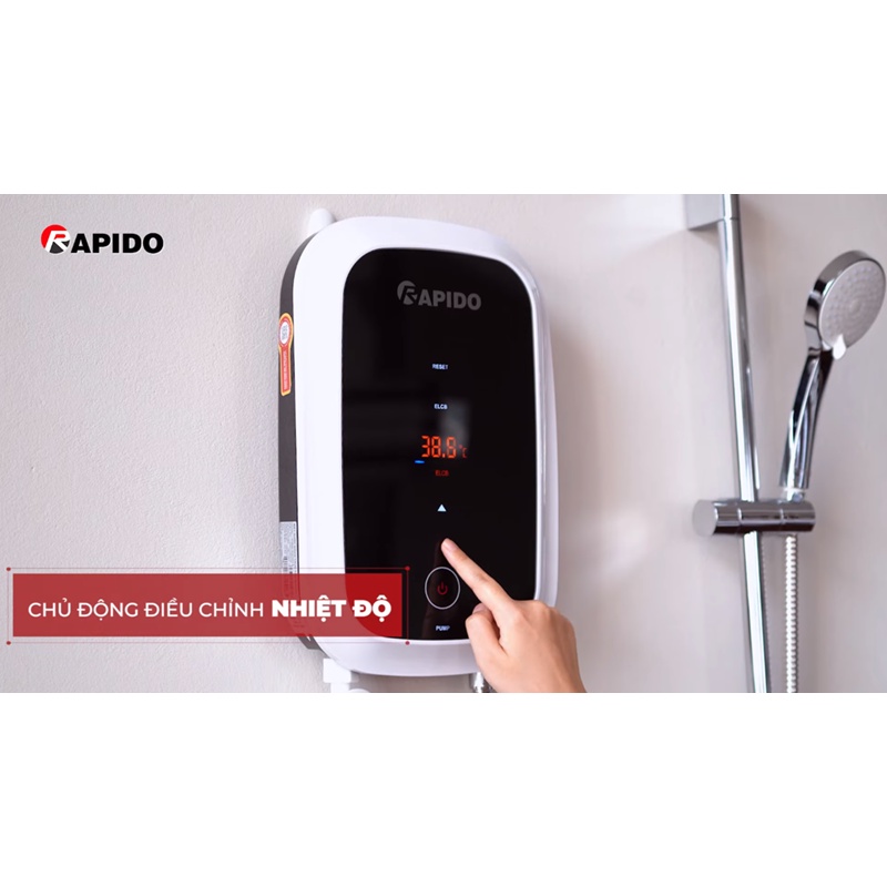Máy nước nóng trực tiếp Rapido Stern RIG-DP 4.5 - Kèm vòi sen cao cấp - Hàng Bếp 3B