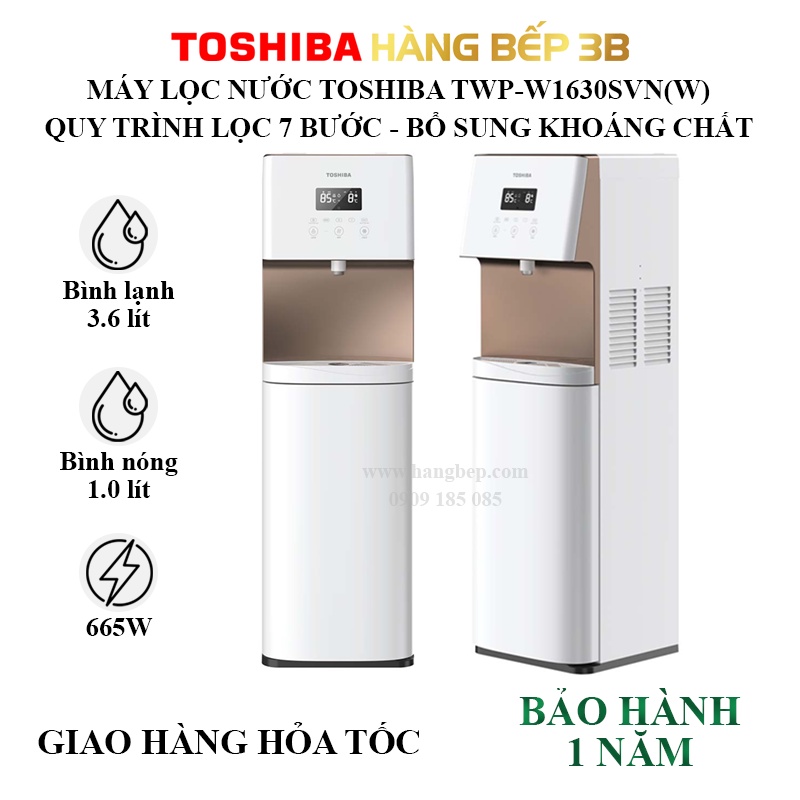 Máy lọc nước RO nóng lạnh Toshiba TWP-W1630SVN(W) - 7 lõi lọc nước - Hàng Bếp 3B