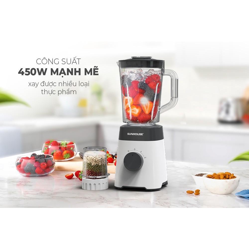 Máy xay sinh tố Sunhouse SHD5114 - Cối say siêu bền - 3 chức năng xay đa năng - Hàng Bếp 3B