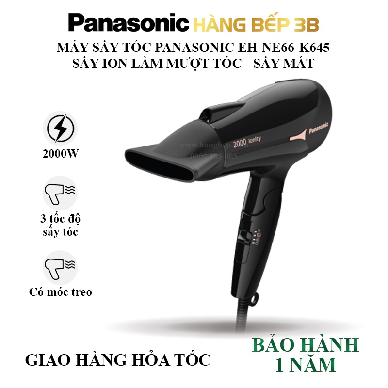 Máy sấy tóc Panasonic EH-NE66-K645 - Hàng Bếp 3B - Hàng chính hãng bảo hành 12 tháng