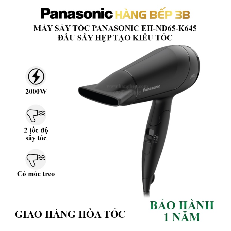 Máy sấy tóc Panasonic EH-ND65-K645 - Sản xuất tại Thái Lan - Hàng chính hãng - Hàng Bếp 3B