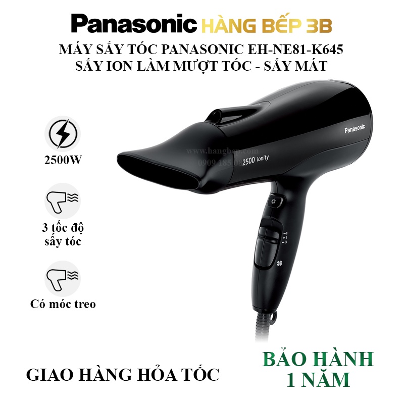Máy sấy tóc Panasonic EH-NE81-K645 - Made in Thailand - Chính hãng Panasonic - Hàng Bếp 3B