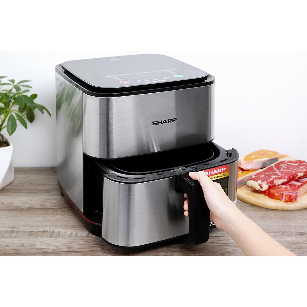 Nồi chiên không dầu 7 lít Sharp KF-AF70EV-BK/KF-AF70EV-ST - Giao hàng hỏa tốc - Hàng Bếp 3B - Mới 100%