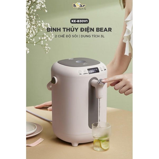 Bình thủy điện Bear 3 lít KE-B30V1 - Hàng Bếp 3B - Hàng mới 100%