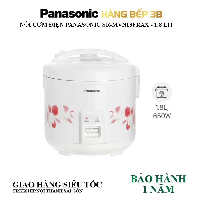 Nồi cơm điện nắp gài Panasonic 1.8 lít SR-MVN18FRAX -  Hàng Bếp 3B - Chính hãng bảo hành 1 năm