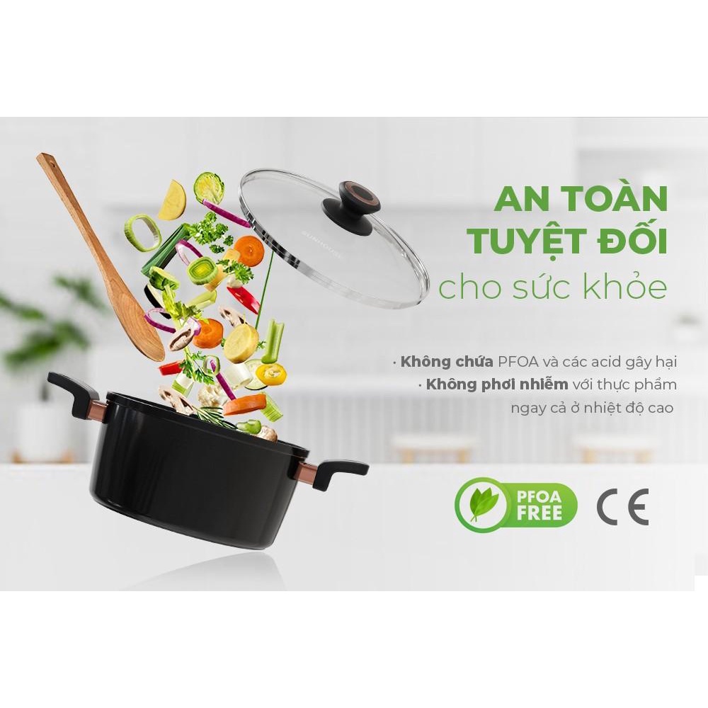 Bộ nồi chảo chống dính ULtra Titanium Sunhouse ST2210B đa kích cỡ -  Hàng Bếp 3B
